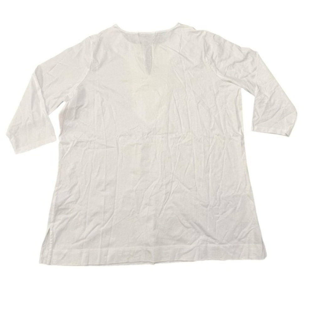 Ralph Lauren WHITE Women's Split-Neck Three-Quarter Sleeve Cotton Tunic 1X NWOT - Picture 13 of 13
